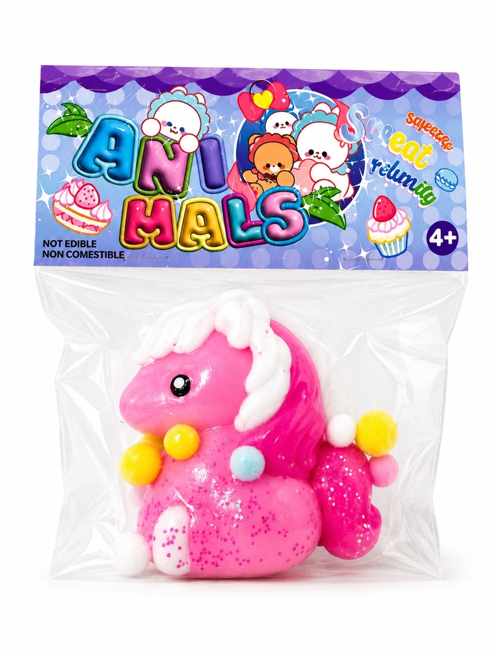 Taba squishy Animal Pastel Unicorn Squishy Toy - Blue, Pink & White - Picture 3 of 3